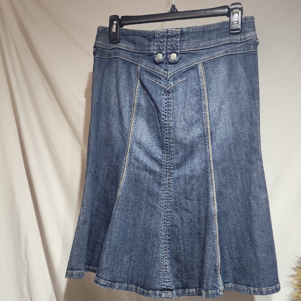 Vintage Mermaid Trumpet Blue Denim Skirt - Picture 7 of 8